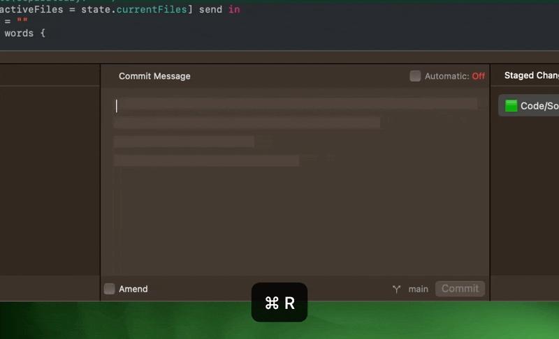Gitonium is generating a commit message